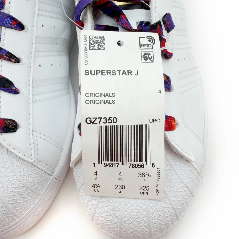 Adidas Superstar Chinese New Year Sneakers Kids Size 4.5 Shoes White Purple Red